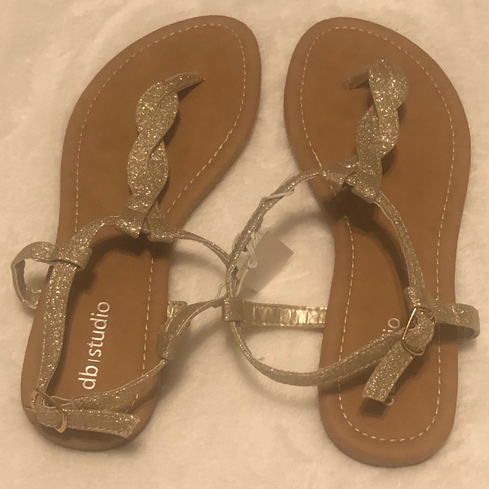 NWTDavid's Bridal Gold Sandals